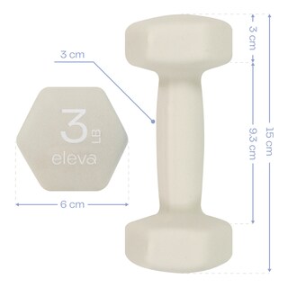 Foto 6 | Foto 6 | Mancuernas Hexagonales Eleva-K4OS3 color Beige 4 PZAS Cubierto de Neopreno 3 LB