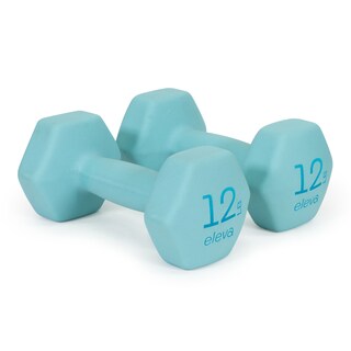 Foto 1 | Foto 1 | Par de Mancuernas Hexagonales Eleva-KOS12 color Turquesa con Forro de Neopreno 12 LB