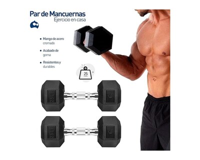 Foto 2 | Foto 2 | Mancuerna Hexagonal Bluelander CBHH-0112 color Negro 20 Lbs 1 Par