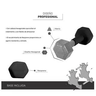 Foto 2 | Foto 2 | Kit Pesas Mancuernas Neopreno Soporte Eo Safe Imports Esi-9166 Multicolor 7 PZAS