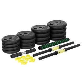 Foto 1 | Foto 1 | Kit De Mancuernas Mas Barra Ajustable Altera Mc0518-40a C/ 16 Discos Intercambiables Capacidad 40 Kg Color Amarillo-negro