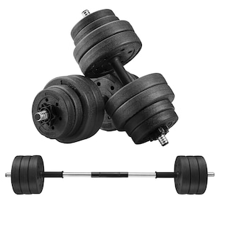 Foto 1 | Foto 1 | Juego de Mancuernas Songmics Negro Ajustables de 20 kg con Barra Adicional