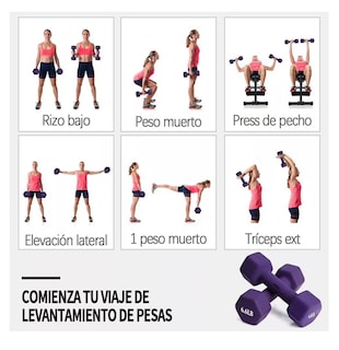 Foto 5 | Foto 5 | Mancuerna Pesa Ejercicio 3 Kg Kit Fitness Yoga Gym, Belug Morado