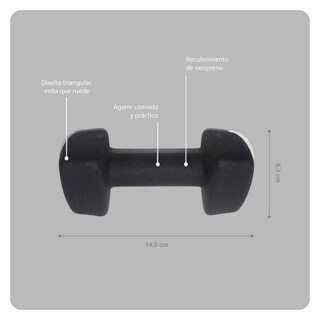 Foto 2 | Foto 2 | Mancuerna Para Gym Bodytrainer 1 Kg De Neopreno Negra