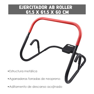 Foto 8 | Foto 8 | Ejercitador Ab Roller 61.5x61.5x60cm Estructura Metálica Agarraderas Forradas De Neopreno Gim Color Negro