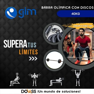 Foto 2 | Foto 2 | Barra Olímpica Con Discos Hasta De 40kg Se Enfoca Más En Aplicar Fuerza A Sus Brazos Glúteos Espalda Piernas Y Abdominales Gim