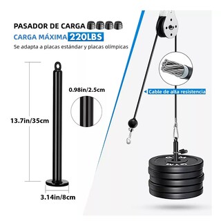 Foto 3 | Foto 3 | Gimnasio Polea Eo Safe Imports Esi-6964 Cable Brazo Biceps Triceps 16 Piezas Multicolor
