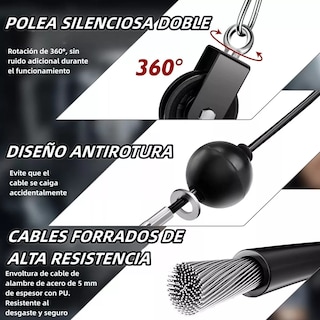 Foto 3 | Foto 3 | Equipo Fitness Gimnasio Polea Cable Brazo Biceps Triceps Eo Safe Imports Esi-14856 Negro