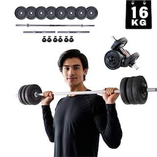 Foto 1 | Foto 1 | Kit De Pesas  Mancuernas Y Barra Recta (16kg) - Energym