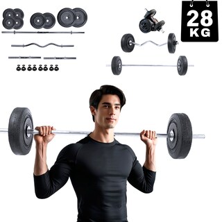 Foto 1 | Foto 1 | Kit De Pesas Y Mancuernas  Barra Z (28 Kg) - Energym