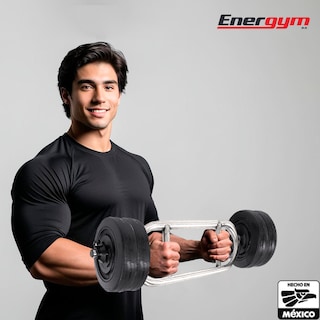 Foto 5 | Foto 5 | Kit De Pesas Barra Recta Y Barra Romana (28 Kg) - Energym