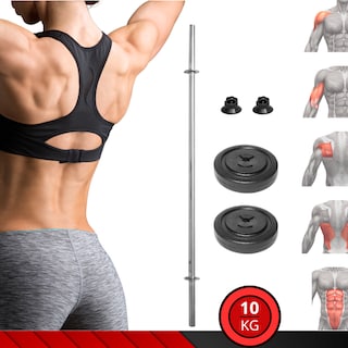 Foto 5 | Foto 5 | Barra Recta Gym 120 Cm Con Discos (10 Kg) – Energym