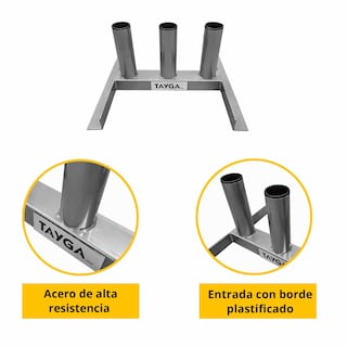 Foto 3 | Foto 3 | Soporte Tayga para 3 Barras Olímpicas color Plateado