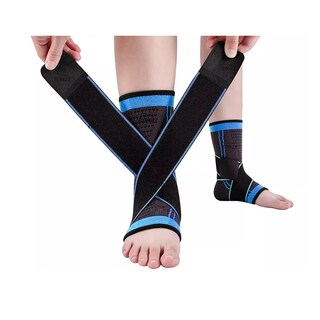 Foto 2 | Foto 2 | Tobillera Deportiva Compresión Doble Soporte Lesión Gym L Eo Safe Imports Esi-11914 Azul