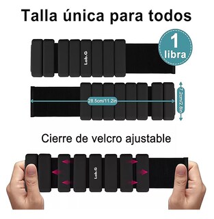Foto 3 | Foto 3 | 2 Muñequeras Con Peso De Silicona Ajustables De Color Negro