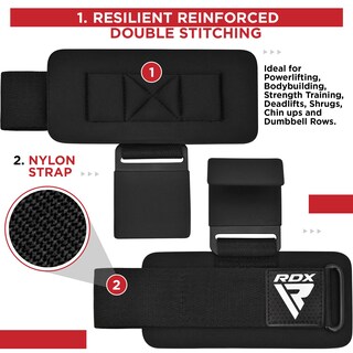 Foto 6 | Foto 6 | Ganchos Para Levantamiento De Pesas Y Correas Rdx Con Revestimiento De Goma Antideslizante - Venta Internacional.