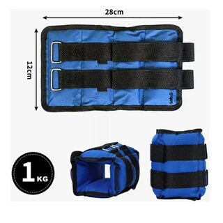 Foto 2 | Foto 2 | 2pc Pesas Fitness Par De Polainas 1kg Cada Una Para Tobillos Lab.g Azul Negro