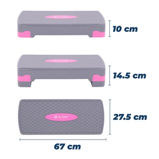 Foto 4 | Foto 4 | Banco De Ejercicio Altera Bfas-grs C/ Altura Ajustable Fitness Color Gris-rosa
