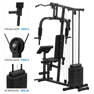 Foto 3 | Foto 3 | Multiestación De Ejercicio  Maqmp Altera Jaula Gym Multifuncional C/ Peso Ajustable Color Negro