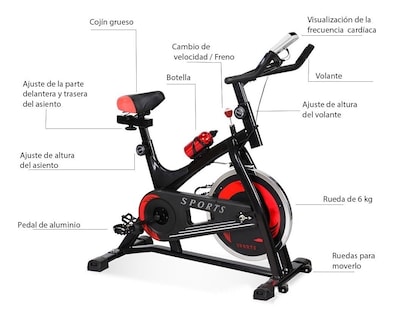 Foto 2 | Foto 2 | Bicicleta Fija Centurfit para Spinning Negra 6 kg