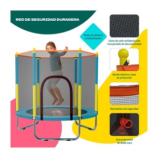 Foto 2 | Foto 2 | Trampolin Tumbling Niños Brincolin Infantil Red Seguridad Azul Little Monkey