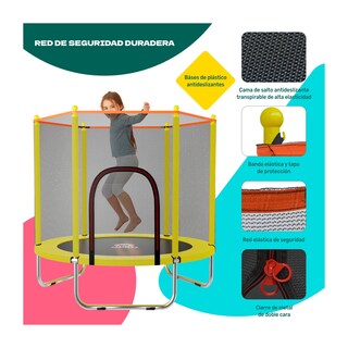 Foto 2 | Foto 2 | Trampolin Tumbling Niños Brincolin Infantil Red Seguridad Amarillo Little Monkey