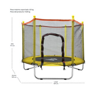 Foto 8 | Foto 8 | Trampolin Tumbling Niños Brincolin Infantil Red Seguridad Amarillo Little Monkey