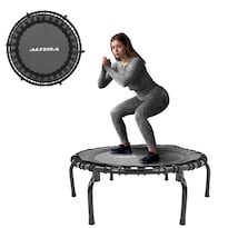 Trampolín Fitness Premium Aeróbico Compacto Para Ejercicio Resistente Con 30 Ligas 150kg