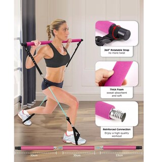 Foto 2 | Foto 2 | Kit De Banda De Resistencia Ligas Con Barra De Pilates  240lb Eo Safe Imports Esi-16518 Multicolor