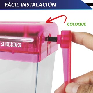 Foto 6 | Foto 6 | Triturador de Papel Chic Fantasy Ps-002P color Rosa Portátil y Manual para Escuela Oficina y Hogar