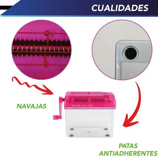 Foto 7 | Foto 7 | Triturador de Papel Chic Fantasy Ps-002P color Rosa Portátil y Manual para Escuela Oficina y Hogar