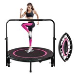 Trampolin Brincolin Plegable Fitness 40 Aerobico Barra Rosa Centurfit