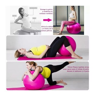 Foto 2 | Foto 2 | Pelota Fitness BELUG de Yoga Acondicionamiento 75 cm con Bomba Rosa
