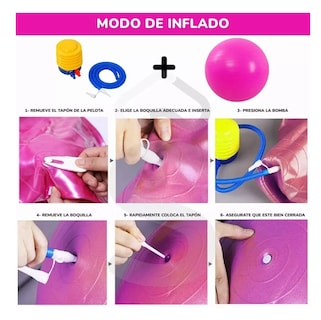 Foto 5 | Foto 5 | Pelota Fitness BELUG de Yoga Acondicionamiento 75 cm con Bomba Rosa
