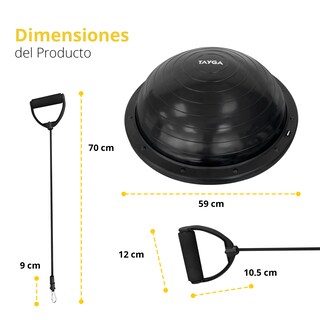 Foto 2 | Foto 2 | Entrenador De Equilibrio Tayga 60cm Color Negro, Dos Agarraderas Y Bomba.
