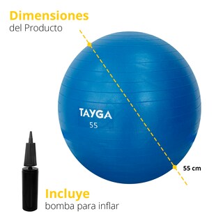 Foto 2 | Foto 2 | Pelota Yoga Azul Tayga, 55cm Diam C/bomba