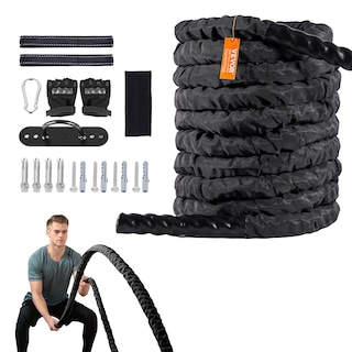 Foto 1 | Foto 1 | Battle Rope Vevor De Poliéster De 30 Pies Con Funda Protectora Y Gancho - Venta Internacional.