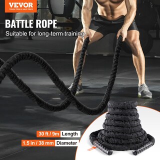 Foto 2 | Foto 2 | Battle Rope Vevor De Poliéster De 30 Pies Con Funda Protectora Y Gancho - Venta Internacional.