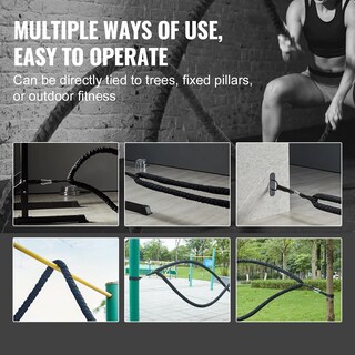 Foto 5 | Foto 5 | Battle Rope Vevor De Poliéster De 30 Pies Con Funda Protectora Y Gancho - Venta Internacional.