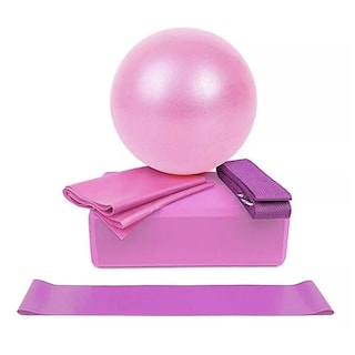 Foto 1 | Foto 1 | Kit Ejercicio Pelota Pilates Bloques Yoga Bandas Resistencia Eo Safe Imports Esi-13978 Rosa