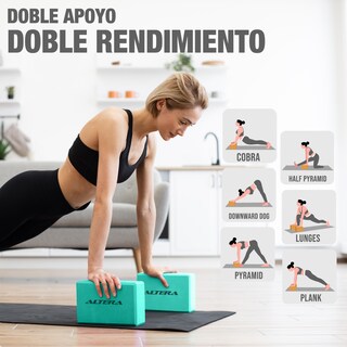 Foto 6 | Foto 6 | Bloques Yoga Set 2 Pzs Altera Pilates Entrenamiento Fitness - Verde