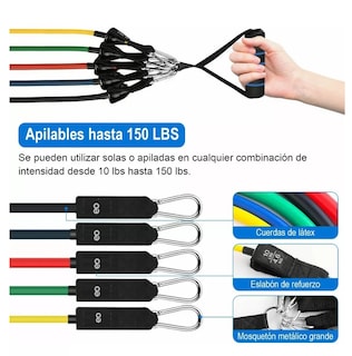 Foto 2 | Foto 2 | Kit Bandas de Resistencia para Ejercicio Eo Safe Imports Multicolor 23 Piezas