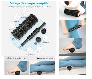 Foto 3 | Foto 3 | Rodillo de Espuma para Pilates Yoga Malubero color Gris