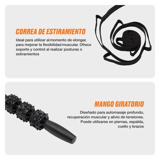 Foto 4 | Foto 4 | Set De Masaje Bodytrainer Con Rodillo Foam Roller Correa Pelota Color Negro