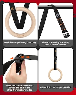 Foto 6 | Foto 6 | Anillos De Gimnasia Gonex Con Correas Ajustables De 2,7 M Para Todo El Cuerpo - Venta Internacional.