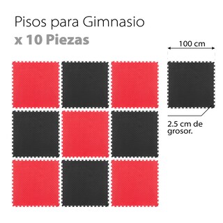 Foto 3 | Foto 3 | Piso Protector para Gimnasio 10 Piezas 105x105 Cm Altera Multicolor