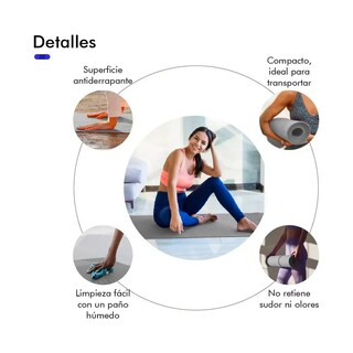 Foto 2 | Foto 2 | Tapete Yoga Pilates Lab.g Fitness Ejercicio Portátil 10mm Grosor Gris