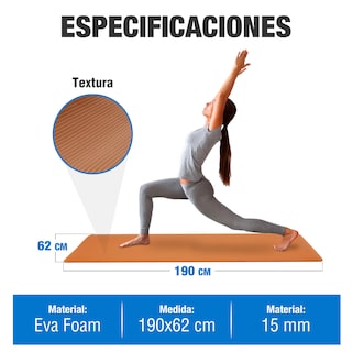 Foto 6 | Foto 6 | Tapete Yoga Grueso 15 Mm Fitness Altera Nbr Antiderrapante - Mocha