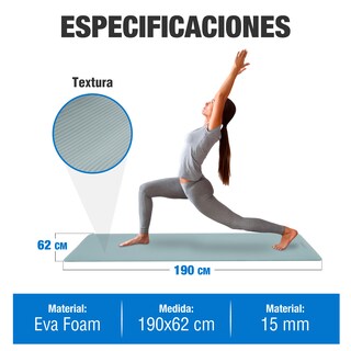 Foto 5 | Foto 5 | Tapete Yoga Grueso 15 Mm Fitness Altera Nbr Antiderrapante - Aguamarina