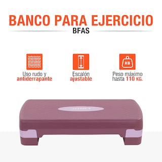 Foto 2 | Foto 2 | Altera Banco Escalon De Ejercicio Step Rutinas Aerobics Ajustable Rosa / Morado